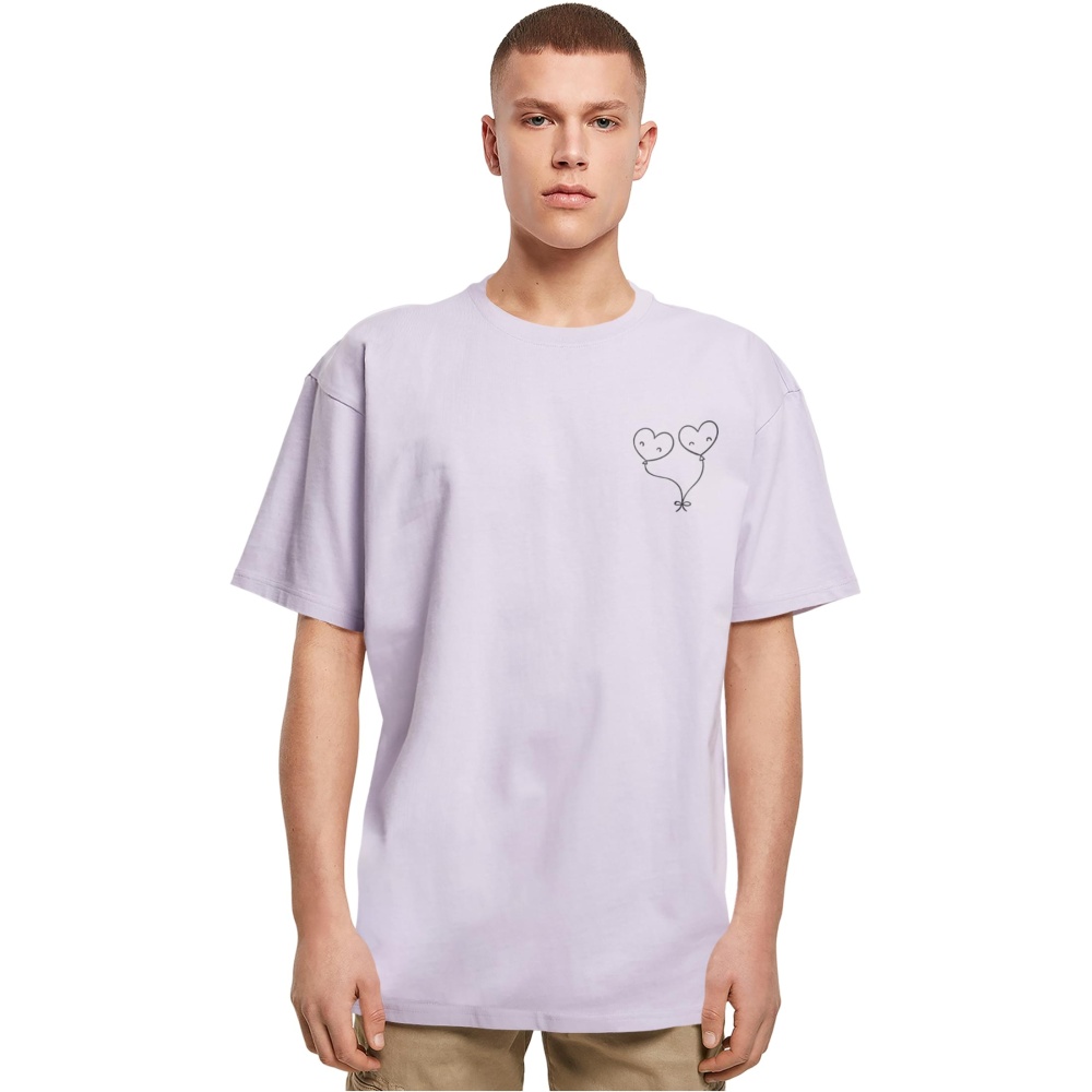 Merchcode - Hugs & Love Love Ballon Heavy Oversize Tshirt Homme - Lilas